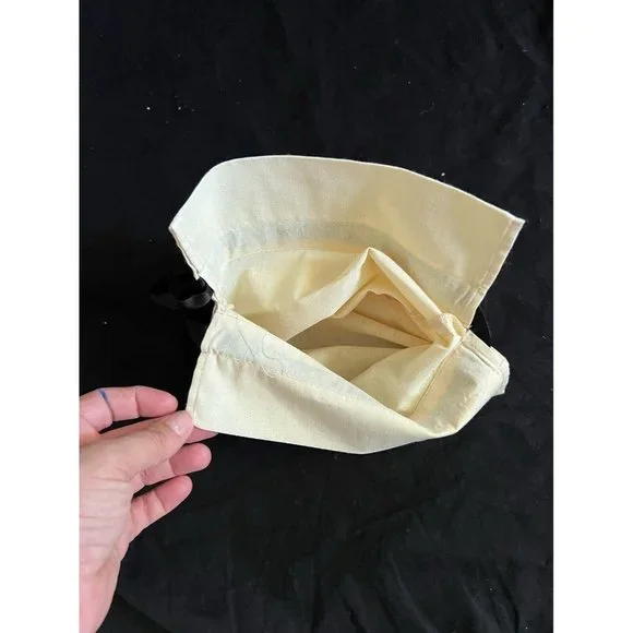 Lanvin Drawstring Dustbag Ivory 100% Cotton 13.5" X 7.5'' - Picture 5 of 7